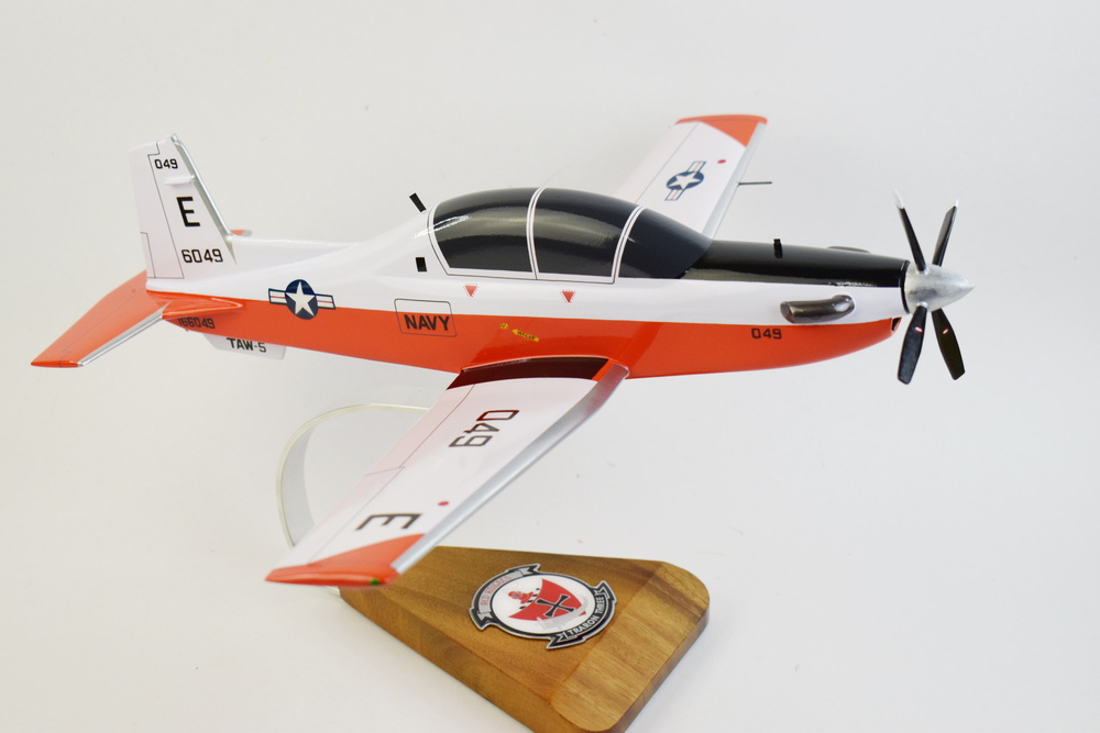 Beechcraft® T-6b Texan II, VT-3 Red Knights (Navy), 16″ Mahogany Scale Model