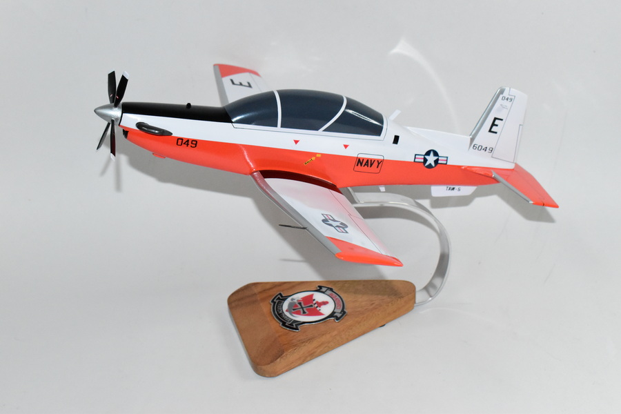 Beechcraft® T-6b Texan II, VT-3 Red Knights (Navy), 16″ Mahogany Scale Model