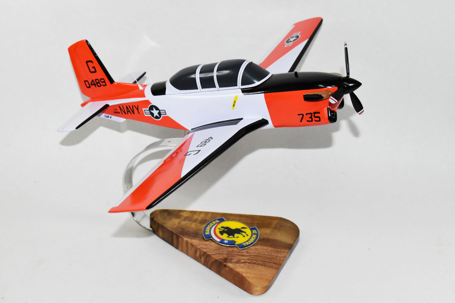 Beechcraft® T-34C TurboMentor, VT-28 Rangers, 16″ Scale Mahogany Model