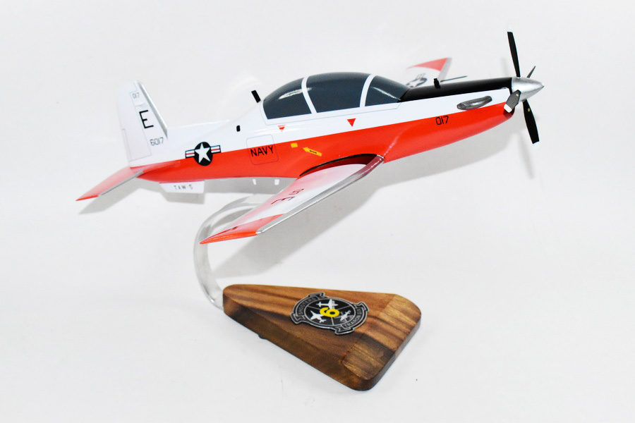 Beechcraft® T-6b Texan II, VT-6 Shooters (Navy), 16″, Mahogany Scale Model