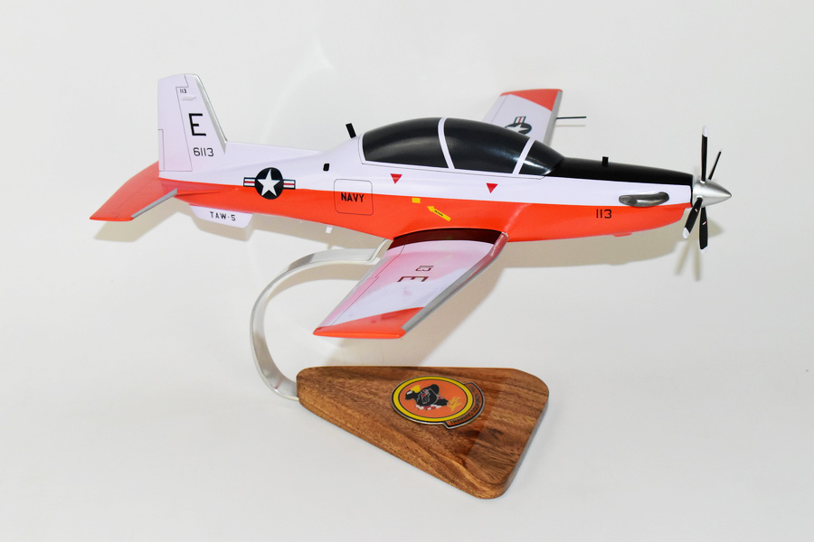 Beechcraft® T-6 Texan II, VT-2 Doerbirds (Navy), 16″ Mahogany Scale Model