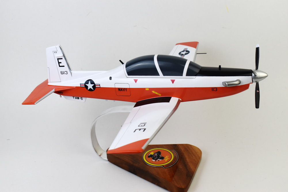Beechcraft® T-6 Texan II, VT-2 Doerbirds (Navy), 16″ Mahogany Scale Model