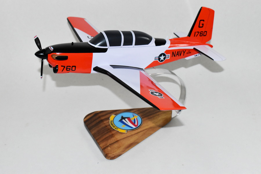Beechcraft® T-34C TurboMentor, VT-27 Boomers, 1/25 Mahogany Scale Model, 16″
