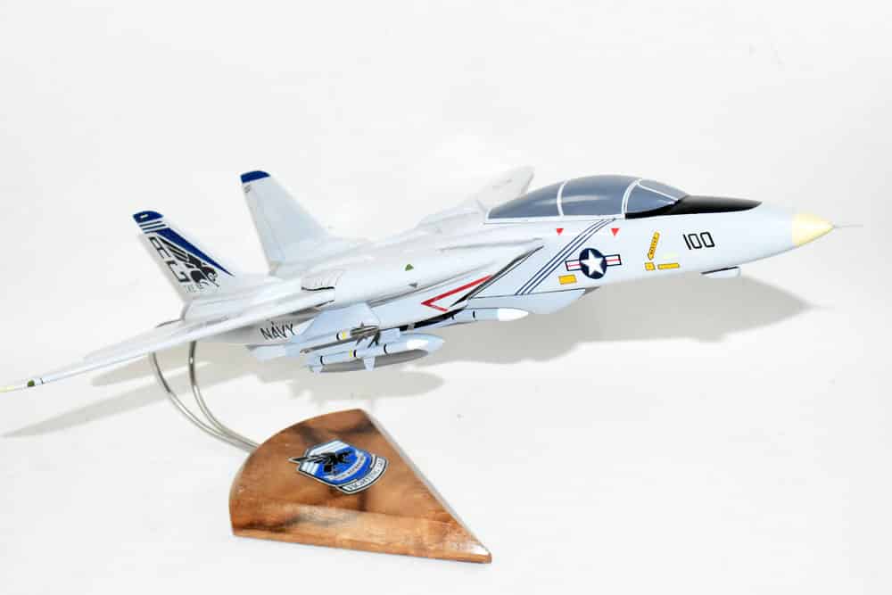 VF-143 Pukin Dogs F-14 Model, 1/42 (18″) Scale, Mahogany, Navy, Fighter