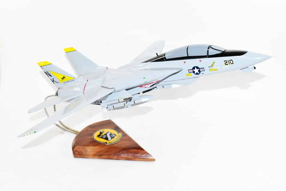 VF-21 Freelancers F-14a Tomcat Model, 1/42 (18″) Scale, Mahogany, Navy, Fighter