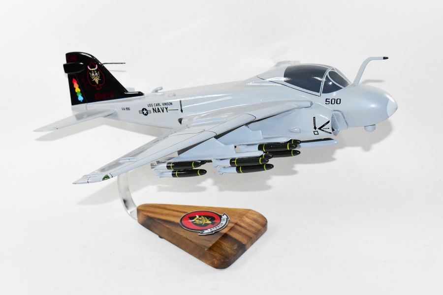 VA-196 Main Battery A-6 Intruder Model, 1/36th Scale, Mahogany, Navy