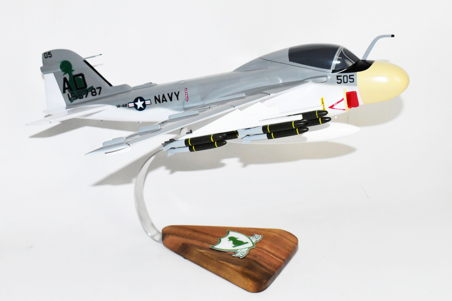 VA-42 Green Pawn A-6 (1973) Intruder Model, 1/36th Scale, Mahogany, Navy