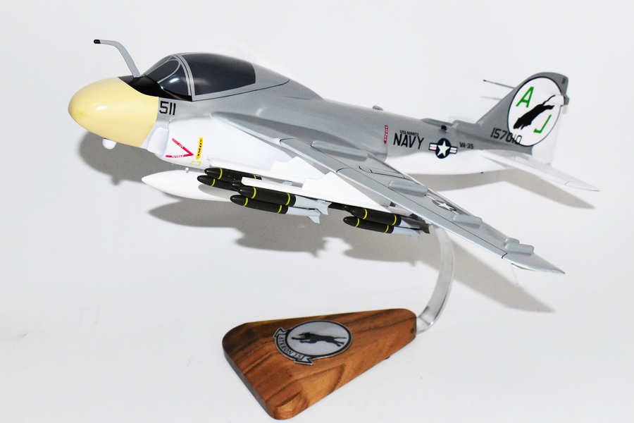 VA-35 Black Panthers A-6 Intruder Model, 1/36th Scale, Mahogany, Navy