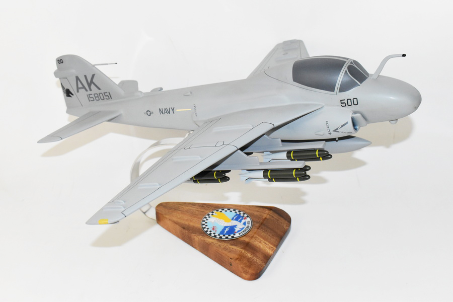 VA-55 Warhorses A-6E Intruder Model, 1/36th Scale, Mahogany, Navy