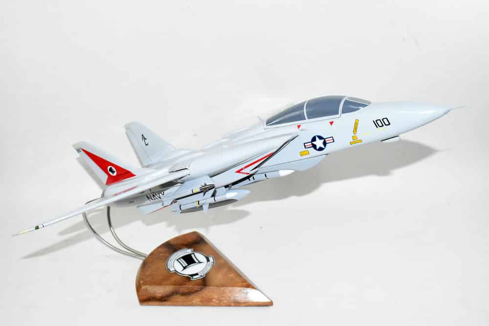 VF-14 Tophatters F-14A (1988) Model, 1/42 (18″) Scale, Mahogany, Navy, Fighter