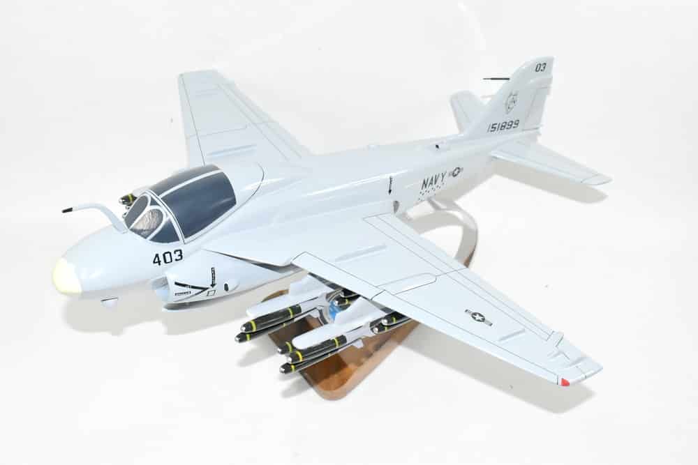 VA-155 Silver Foxes (1991) A-6 Intruder Model, 1/36th Scale, Mahogany, Navy,