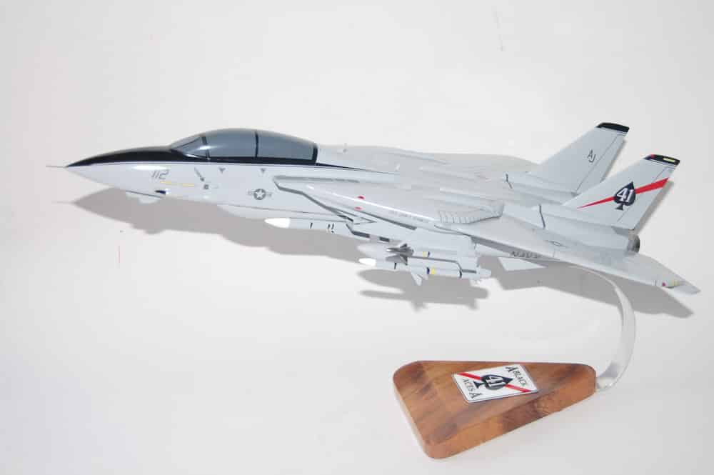 VF-41 Black Aces F-14a Tomcat (1996) Model, 1/42 (18″) Scale, Mahogany, Navy, Fighter