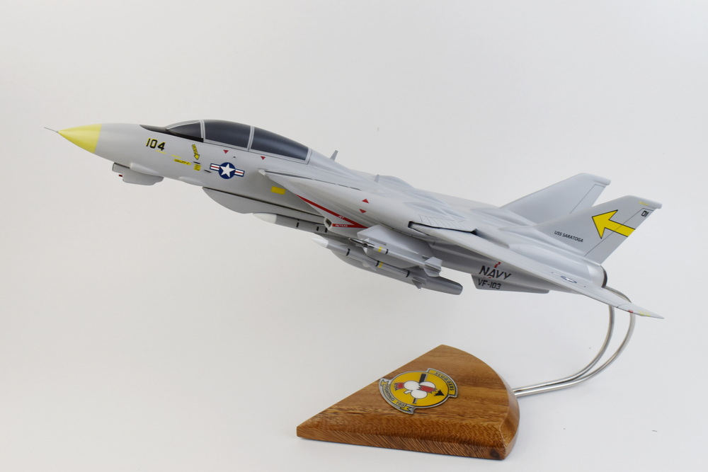 VF-103 Sluggers F-14a (1988) Model, 1/42 (18″) Scale, Mahogany, Navy, Fighter