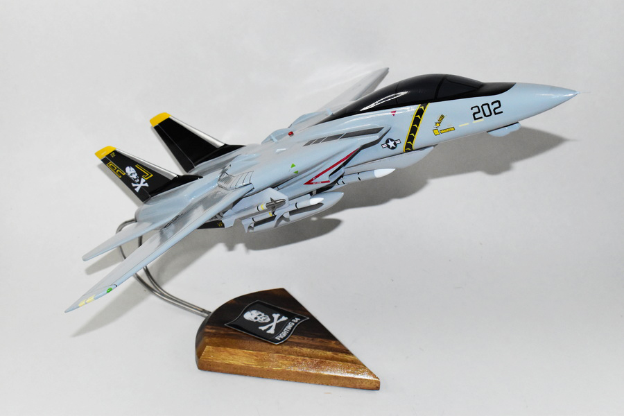 VF-84 Jolly Rogers F-14a (1981) Model, 1/42 (18″) Scale, Mahogany, Navy, Fighter