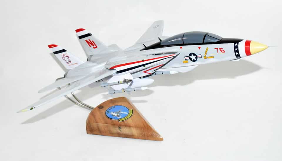 VF-124 Gunfighters F-14a (1976) Model, 1/42 (18″) Scale, Mahogany, Navy, Fighter