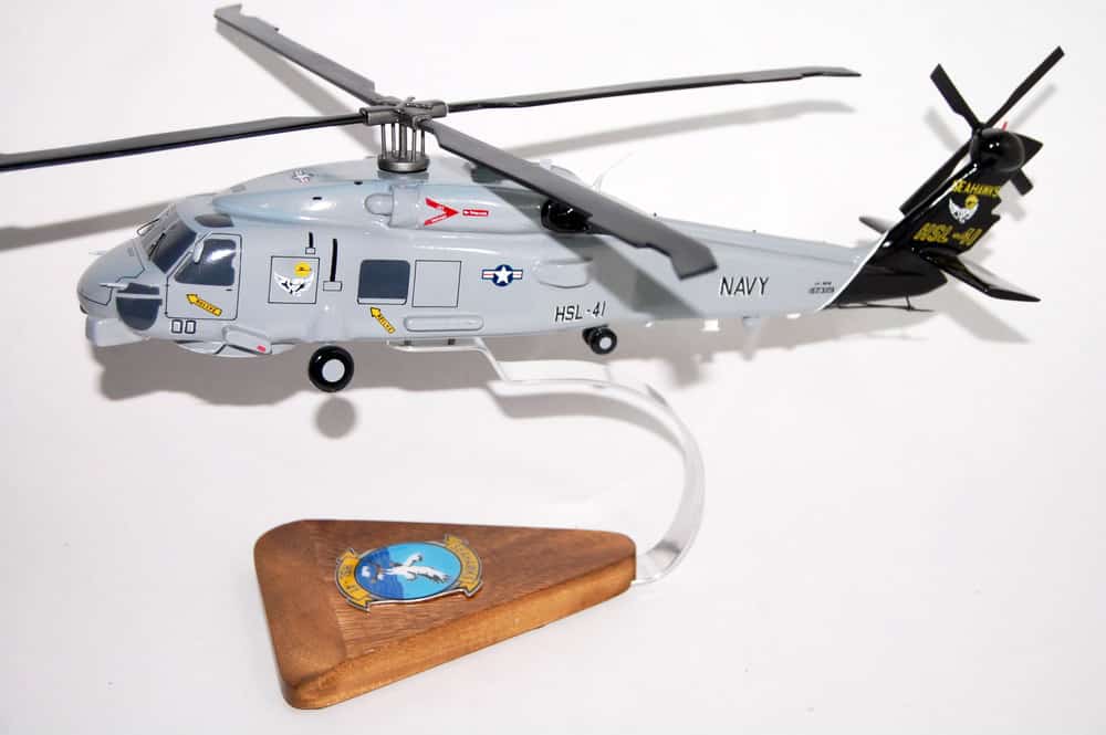 SH-60B, HSL-41 Seahawks, 16″ Mahogany Scale Model
