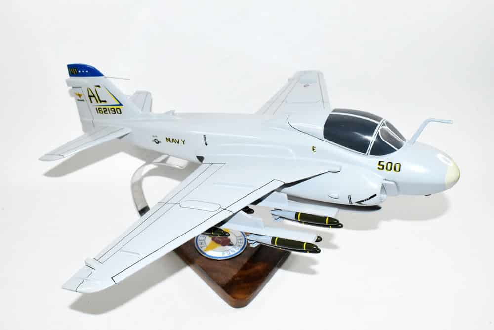 VA-75 Sunday Punchers A-6e Intruder Model, 1/36th Scale, Mahogany, Navy