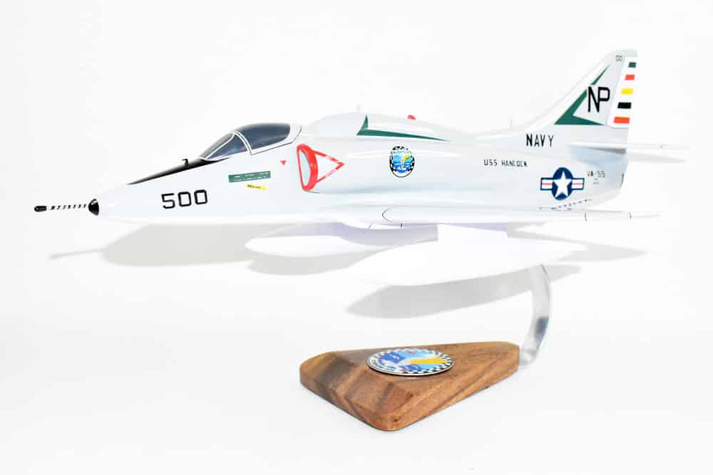 VA-55 Warhorses A-4F (1975) Model, 1/27th Scale, Mahogany, Navy
