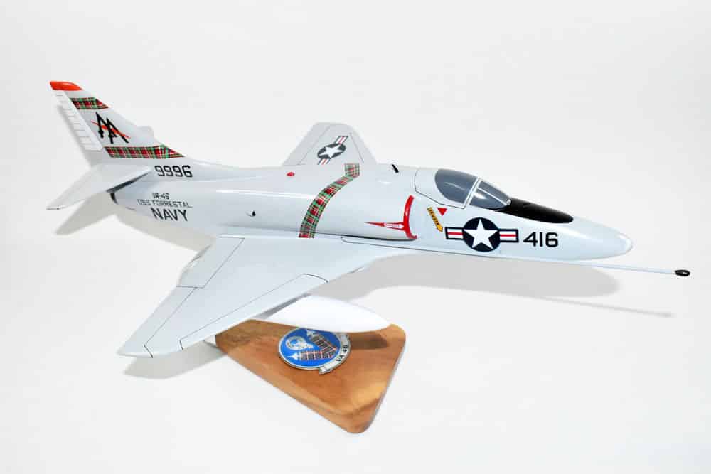VA-46 Clansmen A-4E (1967) Model, 1/27th Scale, Mahogany, Navy