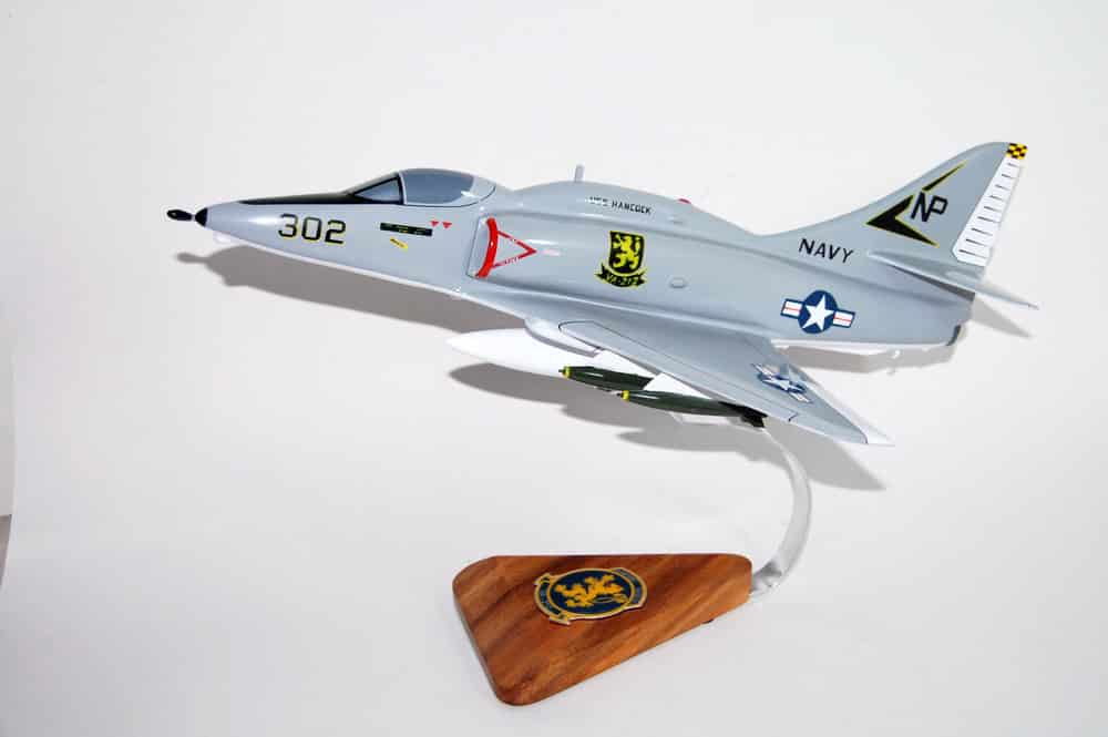 VA-212 Rampant Raiders A-4F (1974) Model, 1/27th Scale, Mahogany, Navy