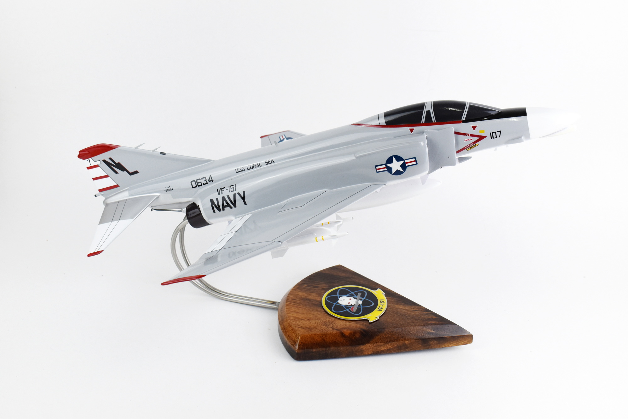 VF-151 Vigilantes F-4b (1965) Model, 1/42 (18″) Scale, Mahogany, Navy, Fighter