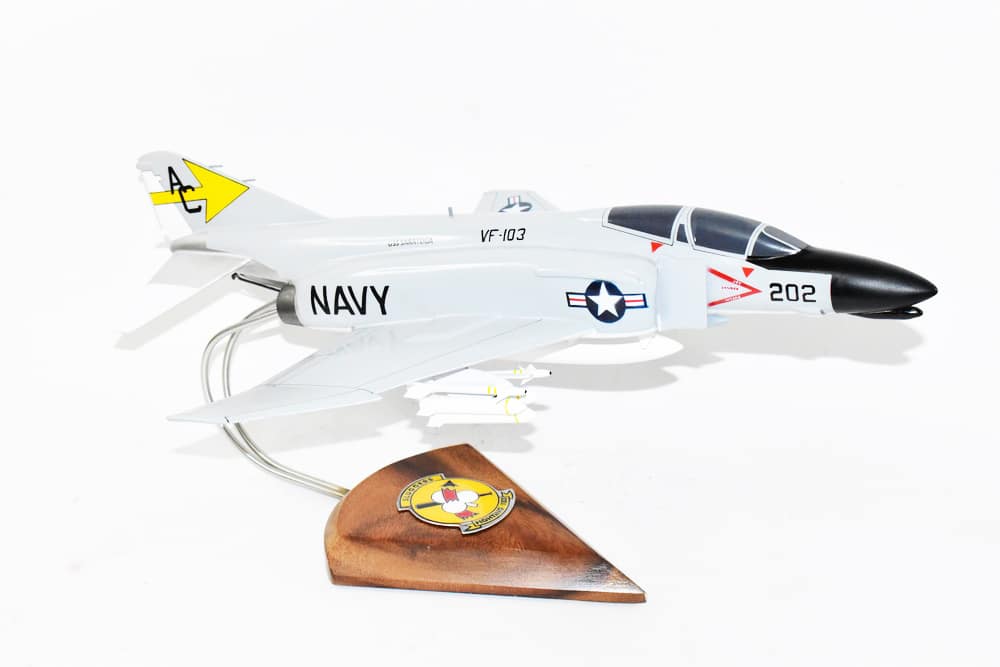 VF-103 Sluggers USS Saratoga 1966 F-4b Model, 1/42 (18″) Scale, Mahogany, Navy, Fighter