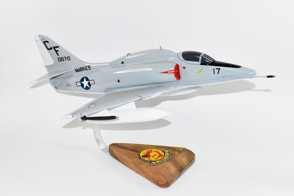 VMA-211 Wake Island Avengers A-4E (1972) Model, 1/27th Scale, Mahogany, Marines