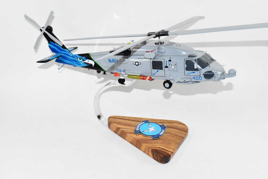MH-60R HSM-41 (2011) Model, 16″ Mahogany Scale Model