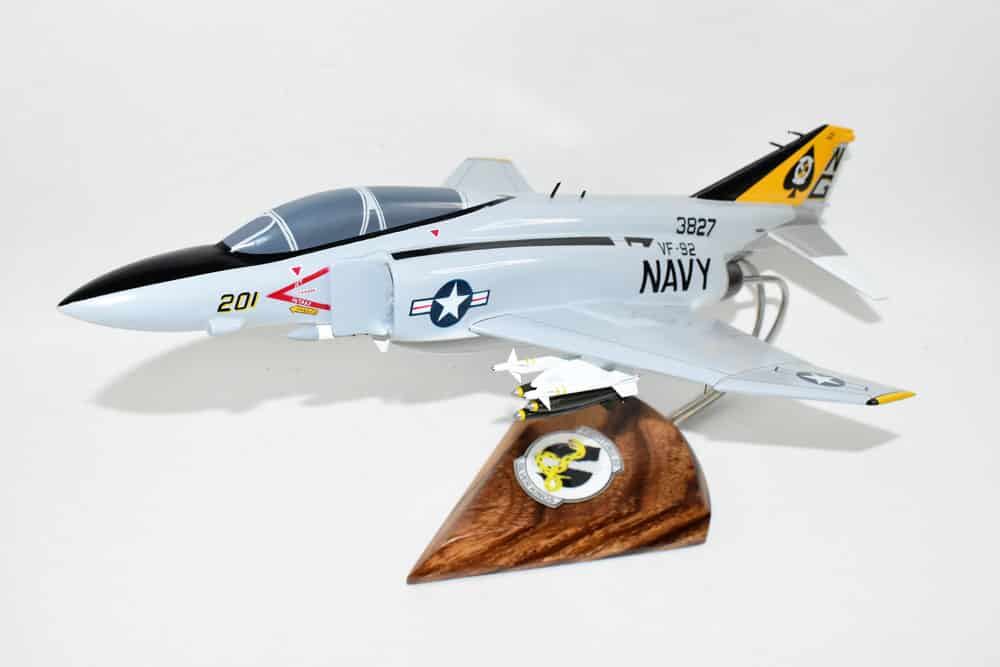 VF-92 Silver Kings F-4 (1970s) Model, 1/42 (18″) Scale, Mahogany, Navy, Fighter