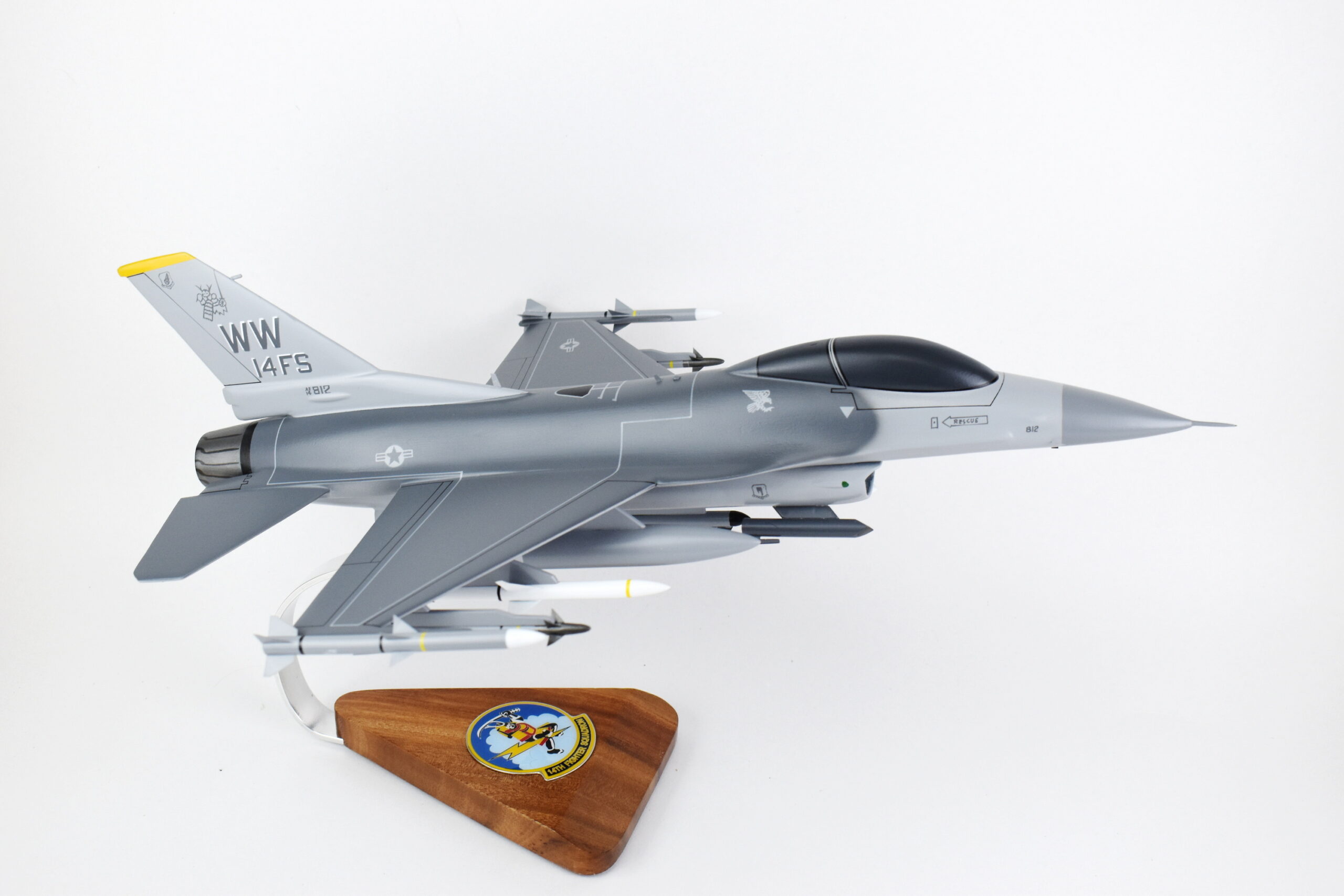 Lockheed Martin® F-16 Falcon,14th Fighter Squadron, 1/33 (18″) Mahogany Scale Model
