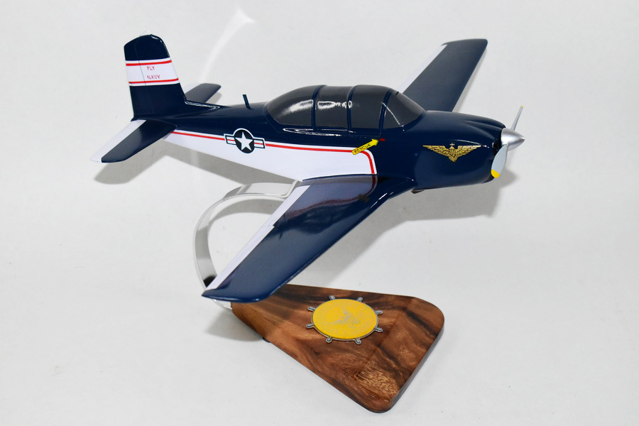 Beechcraft® T-34B Mentor, Navy Recruiting Command Model,1/25 Mahogany Scale Model, 16″