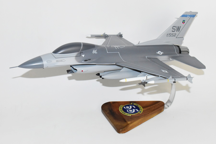 Lockheed Martin® F-16 Falcon Model, 55th FS Fighting Fifty Fifth, 18″ Mahogany Scale Model