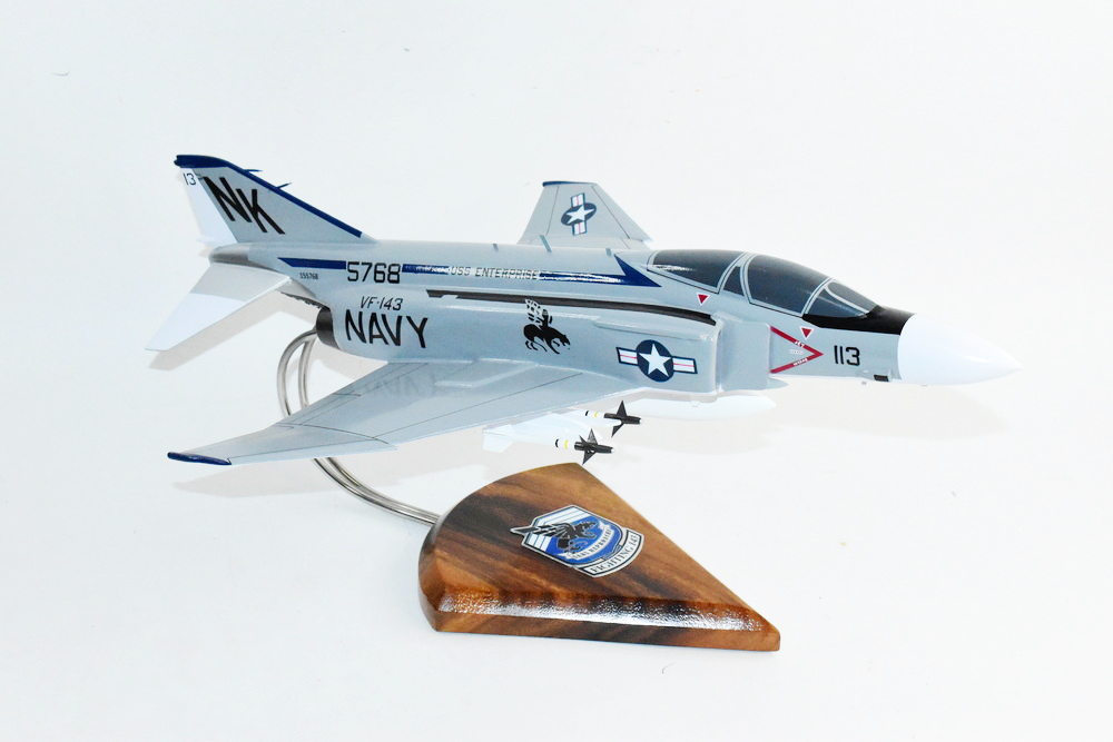 VF-143 Pukin Dogs F-4 Model, 1/42 (18″) Scale, Mahogany, Navy, Fighter