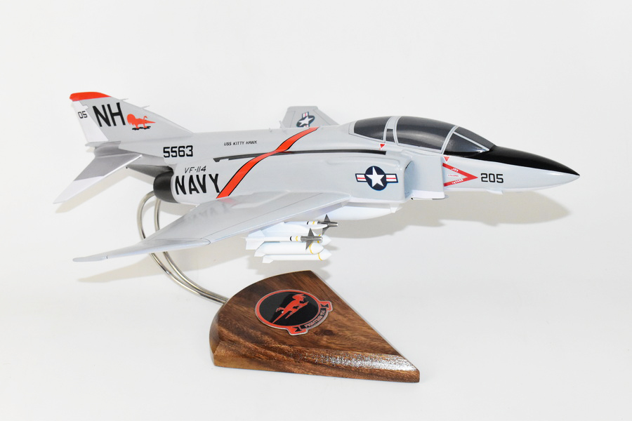 VF-114 Aardvarks F-4J Model, 1/42 (18″) Scale, Mahogany, Navy, Fighter