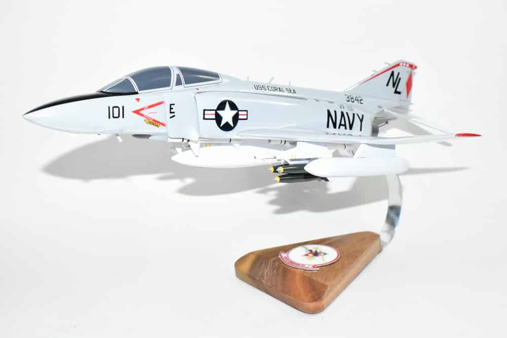 VF-191 Satan’s Kittens F-4J (1976) Model, 1/42 (18″) Scale, Mahogany, Navy, Fighter