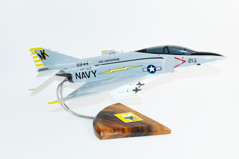 VF-142 Ghostriders F-4J Model, 1/42 (18″) Scale, Mahogany, Navy, Fighter