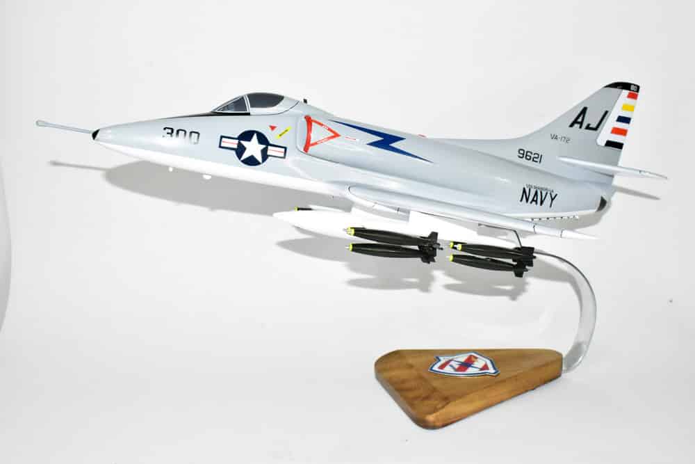 VA-172 Blue Bolts A-4C (1970) Model, 1/27th Scale, Mahogany, Navy