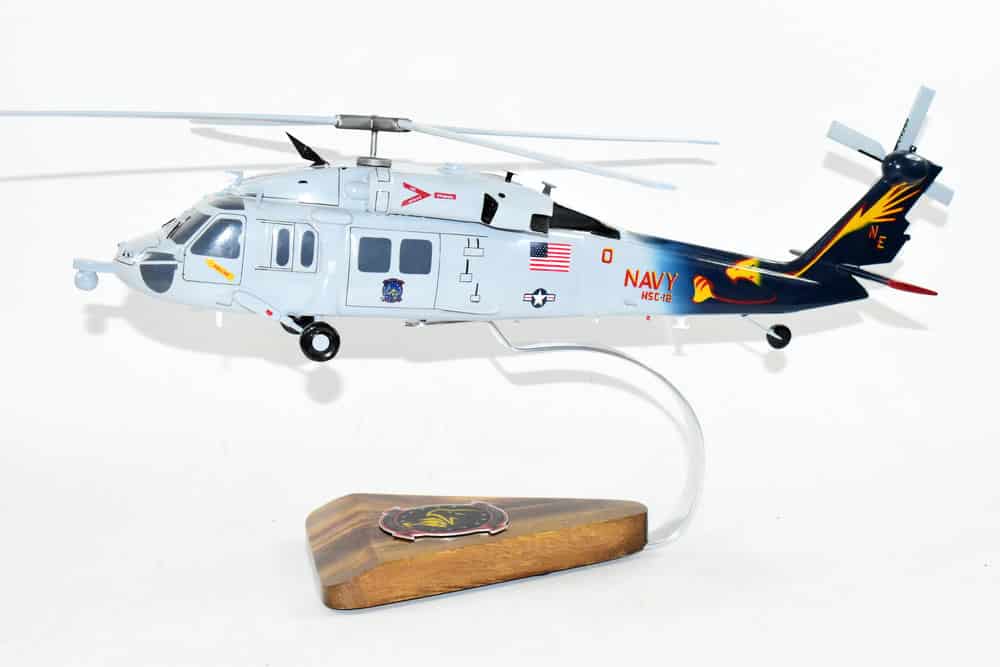 MH-60S (Knighthawk), HSC-12 Golden Falcons, 16″ Mahogany Scale Model