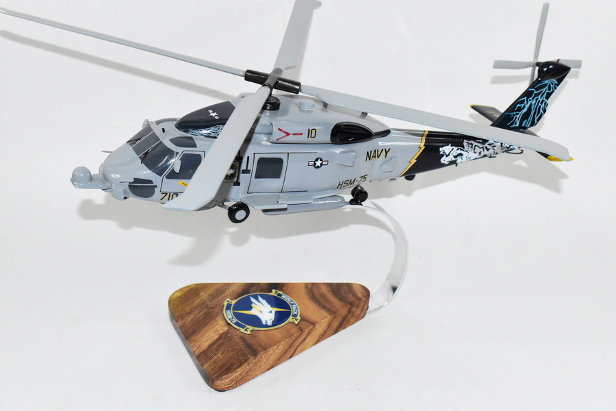 MH-60R HSM-75 Wolf Pack (CAG), 16″ Mahogany Scale Model
