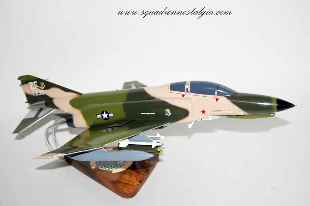 308th Fighter Squadron Emerald Knights F-4E  Model, 1/42 (18″) Scale, Mahogany