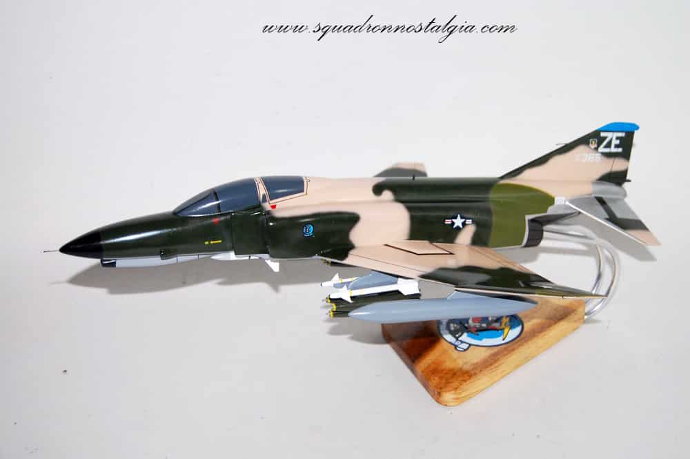 309th Fighter Squadron Wild Ducks F-4E Model, 1/42 (18″) Scale, Mahogany