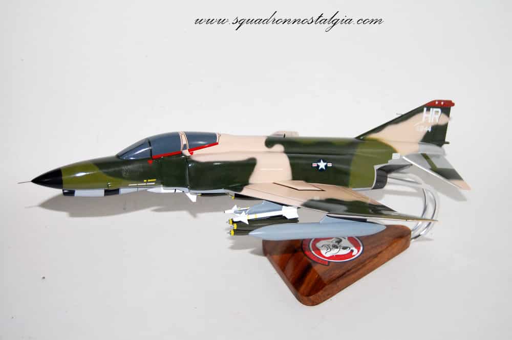 313th Tactical Fighter Squadron Lucky Puppies F-4E Model, 1/42 (18″) Scale, Mahogany