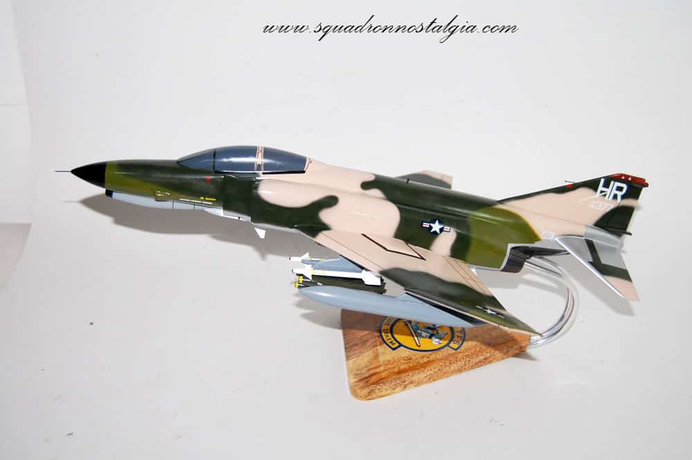 496th Tactical Fighter Squadron Electric Chicken F-4E Model, 1/42 (18″) Scale, Mahogany