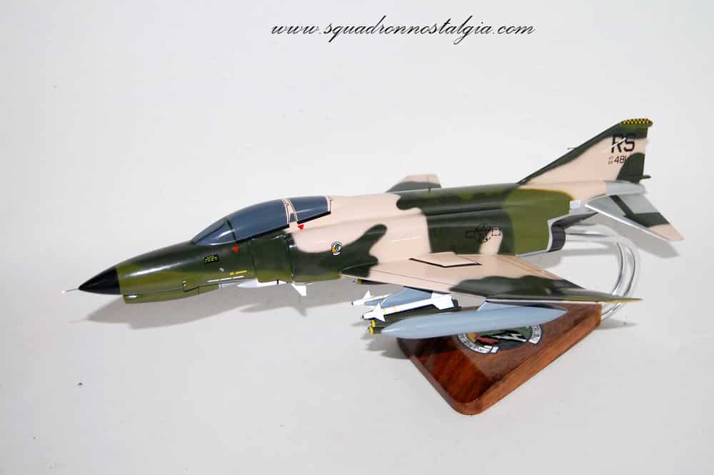 512th Fighter Squadron Dragons F-4E Model, 1/42 (18″) Scale, Mahogany