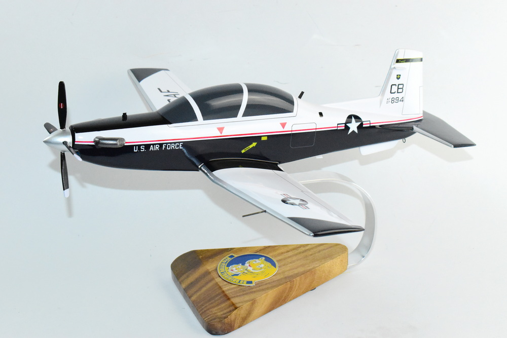 Beechcraft® T-6 Texan II, 37th Flying Training Squadron Bengal Tigers, 16″, Mahogany Scale Model