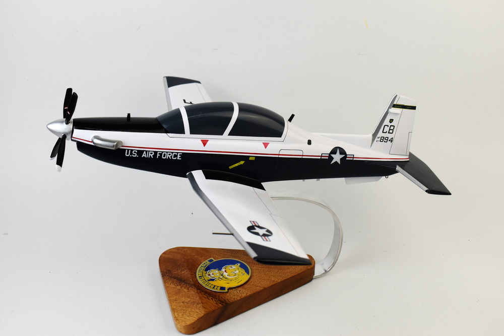 Beechcraft® T-6 Texan II, 37th Flying Training Squadron Bengal Tigers, 16″, Mahogany Scale Model