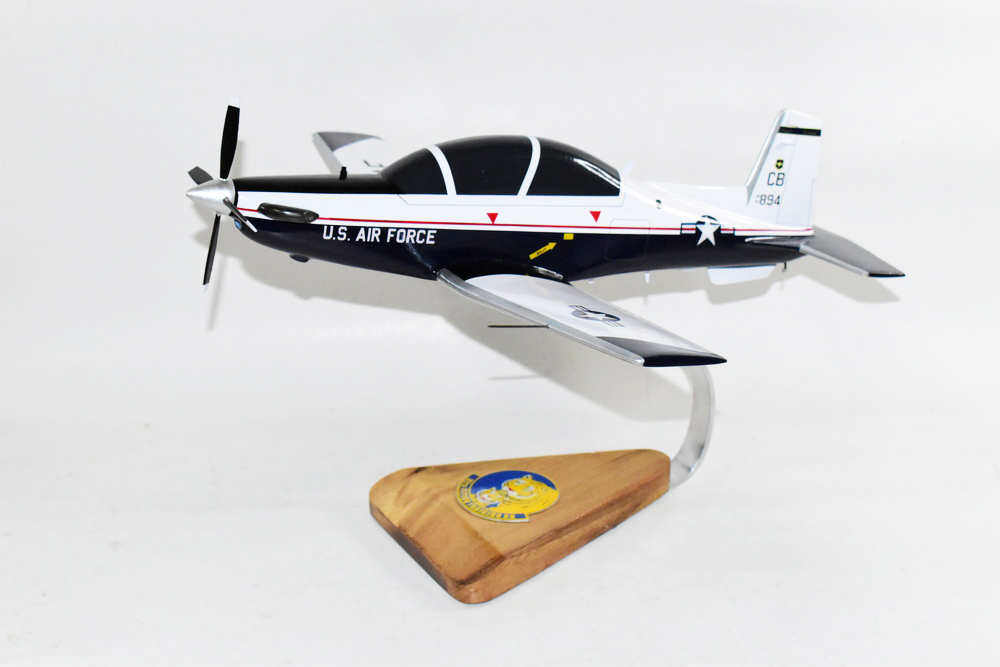 Beechcraft® T-6 Texan II, 37th Flying Training Squadron Bengal Tigers, 16″, Mahogany Scale Model
