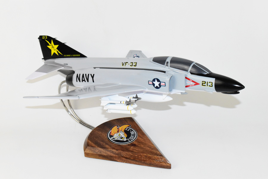 VF-33 Tarsiers F-4J Model, 1/42 (18″) Scale, Mahogany, Navy, Fighter