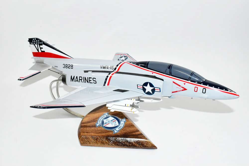 VMFA-115 Silver Eagles 1976 F-4J Model,1/42 (18″) Scale, Mahogany, Marines, Fighter