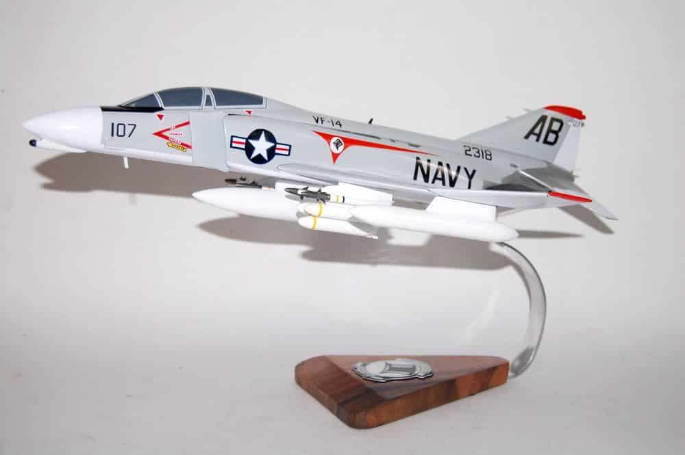 VF-14 TopHatters F-4b Model, 1/42 (18″) Scale, Mahogany, Navy, Fighter
